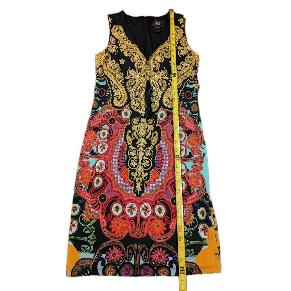 Roberto Cavalli Class Dress Medusa Baroque Paisley Print Bodycon Midi Italy - Picture 8 of 14